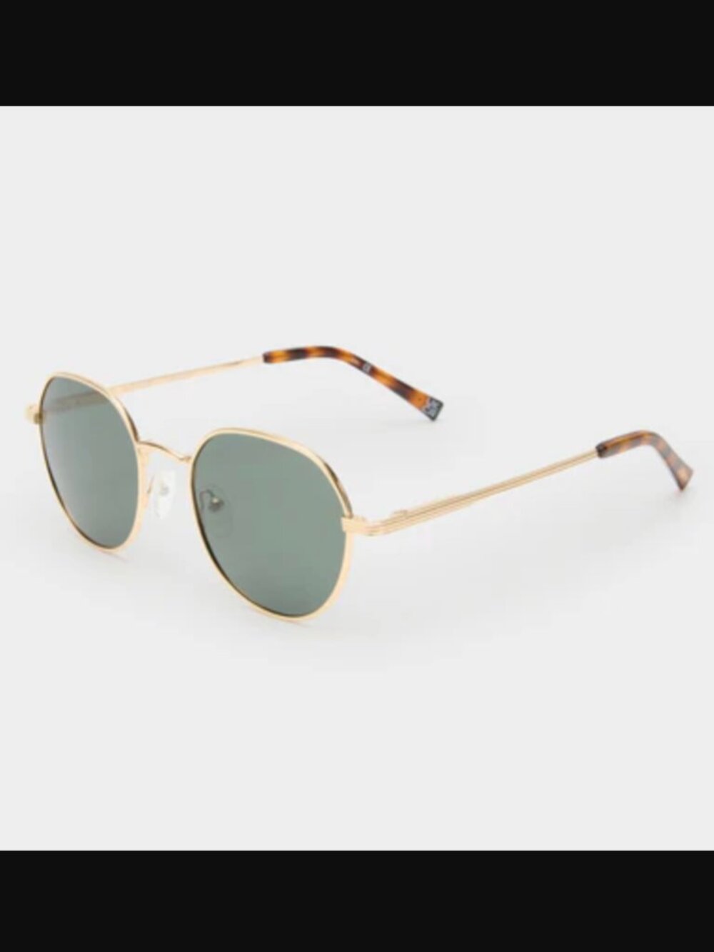 Le Specs Odyssey Gold Khaki Polarized Sunglasses EUC